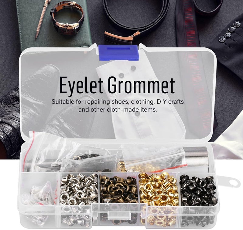 Moofey 420 PCS Eyelets and Grommets, 3mm Leather Grommet Kit, 3 PCS Handwork Tools Set, Eyelet Kit for Leather Craft Clothes Sewing Accessories - Image 2